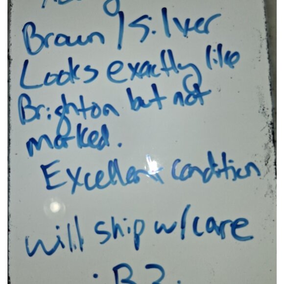 Brown Croc Embossed Belt With Ornate Silver Buckle & Tips XLarge - Picture 11 of 11